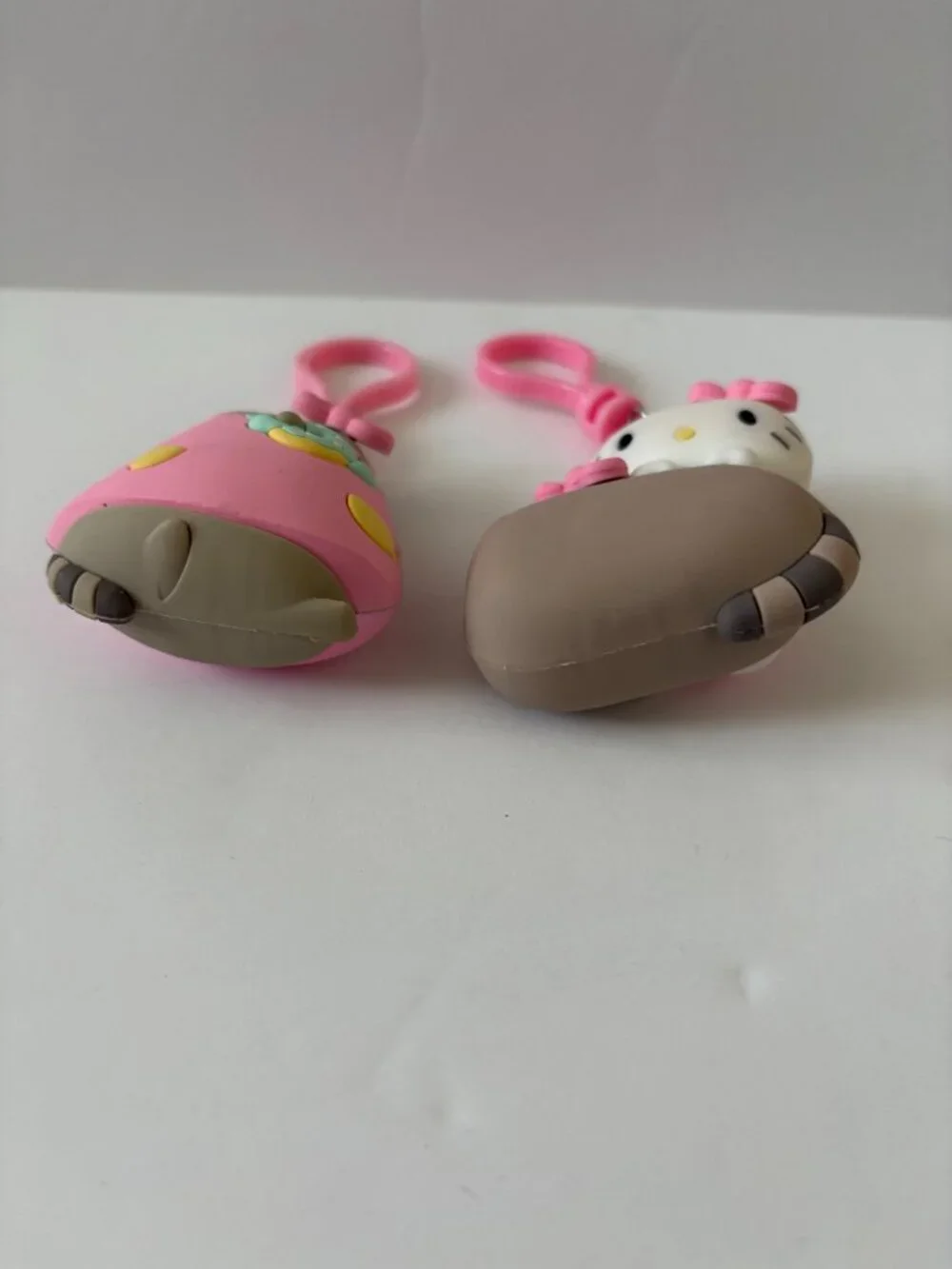 Hello Kitty X Pusheen Clip Figural Keyring Keychain Bag Backpack Lot of 2 Sanrio